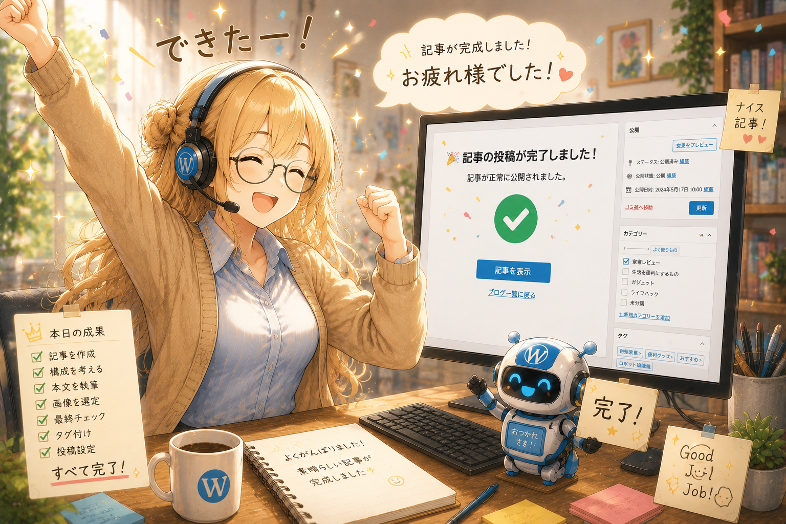 WordPressに投稿中